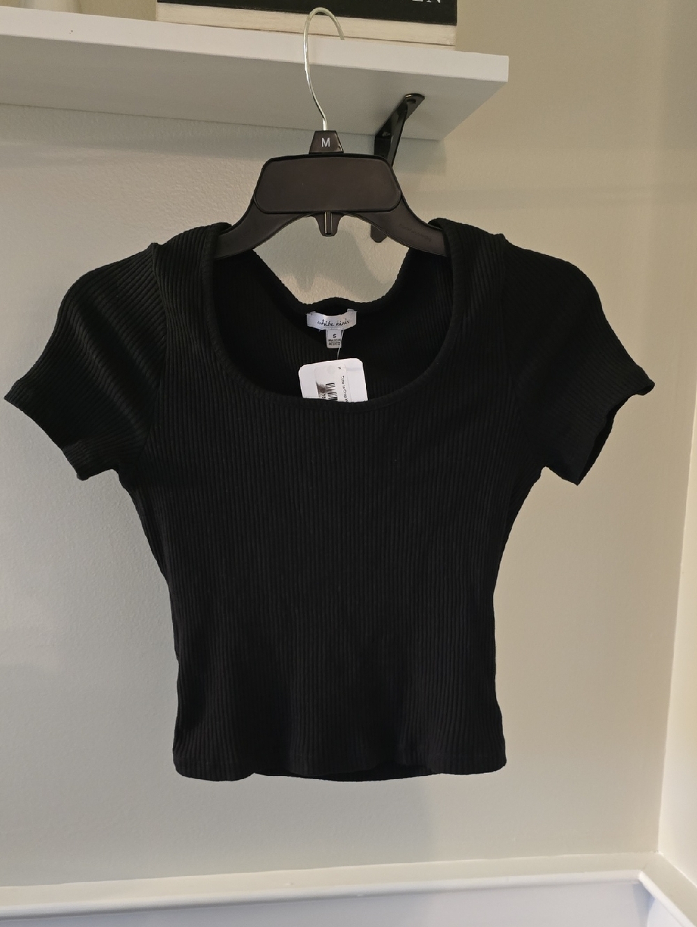 White Birch Black Ribbed Crop Top